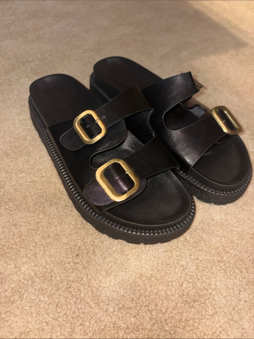Women’s Thick Sole Black Sandals